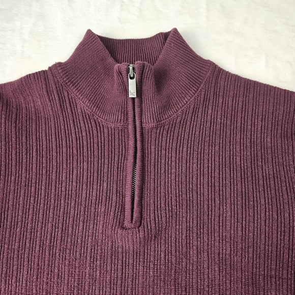 Vintage Eddie Bauer Quarter Zip Sweater XL Men’s Burgundy Business Casual fall - Picture 5 of 12